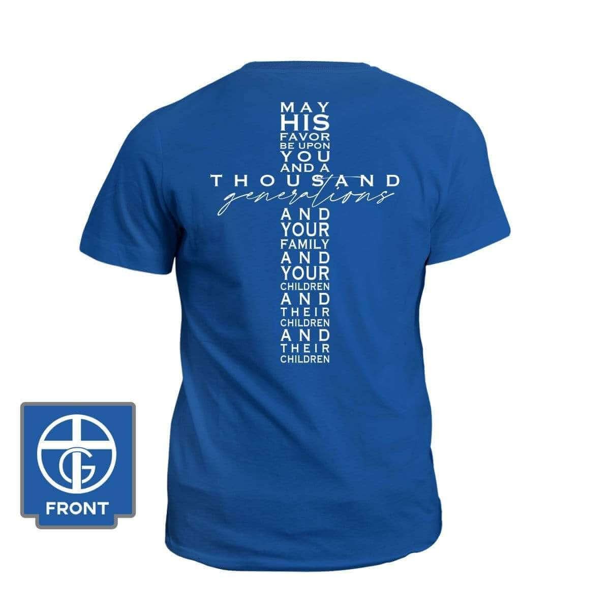 May His Favor Cross T-Shirt (Back Print) - Our True God