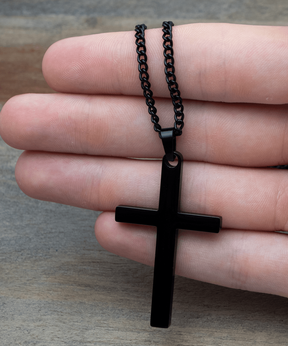 To My Son - Love You Always - Black Cross Necklace