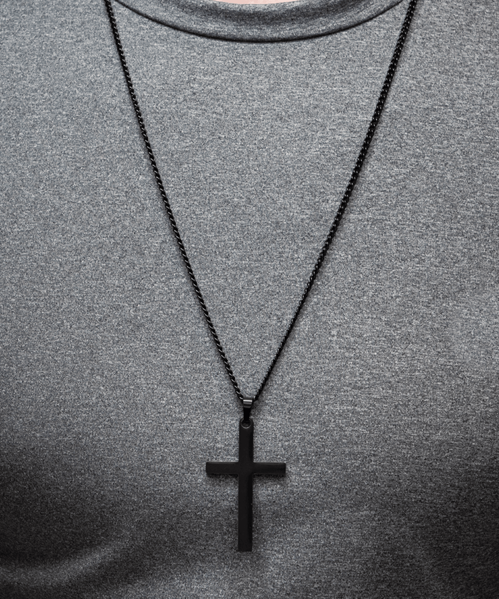To My Dad - Love You Always - Black Cross Necklace