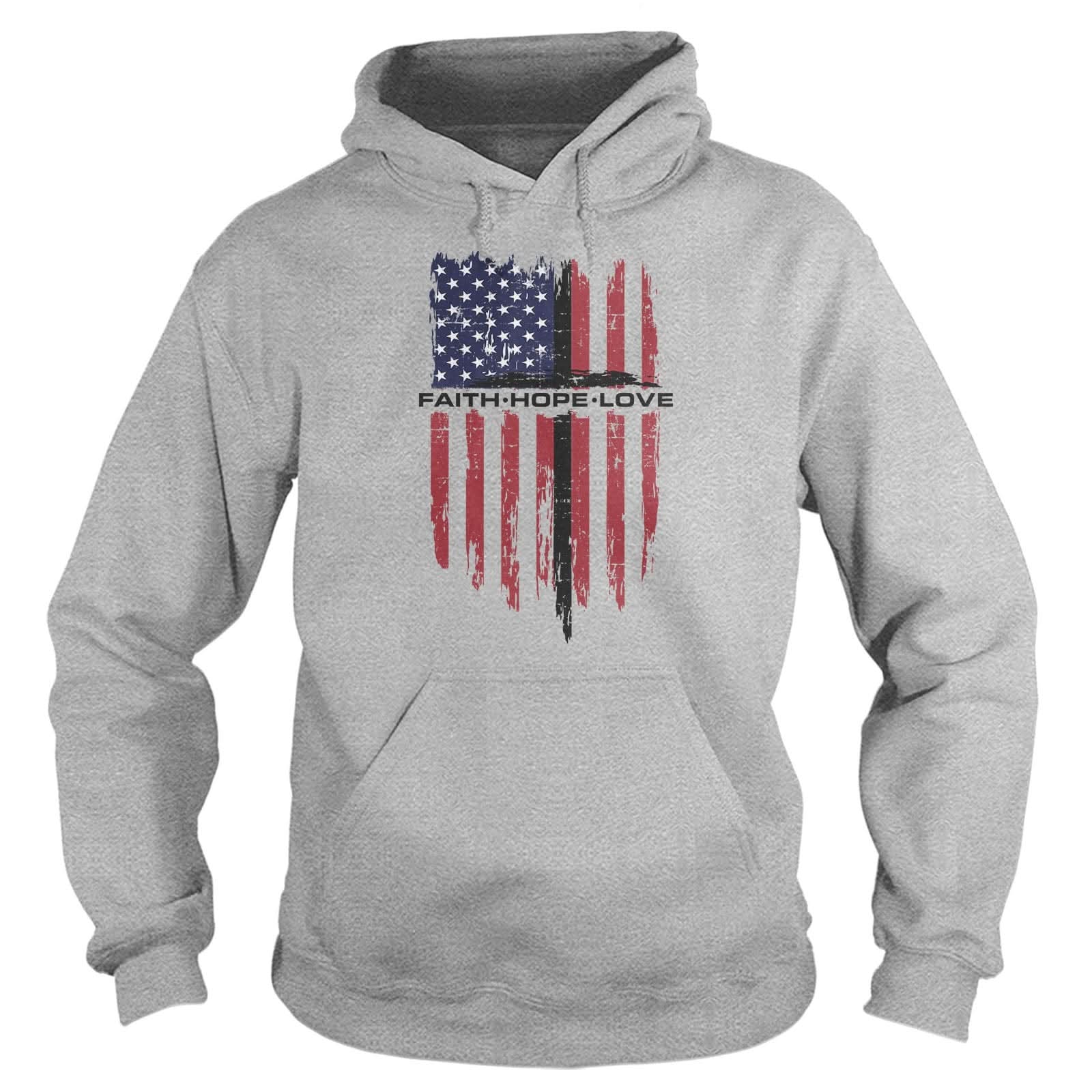 Our True God Apparel Hoodie / Grey / S Faith, Hope, Love