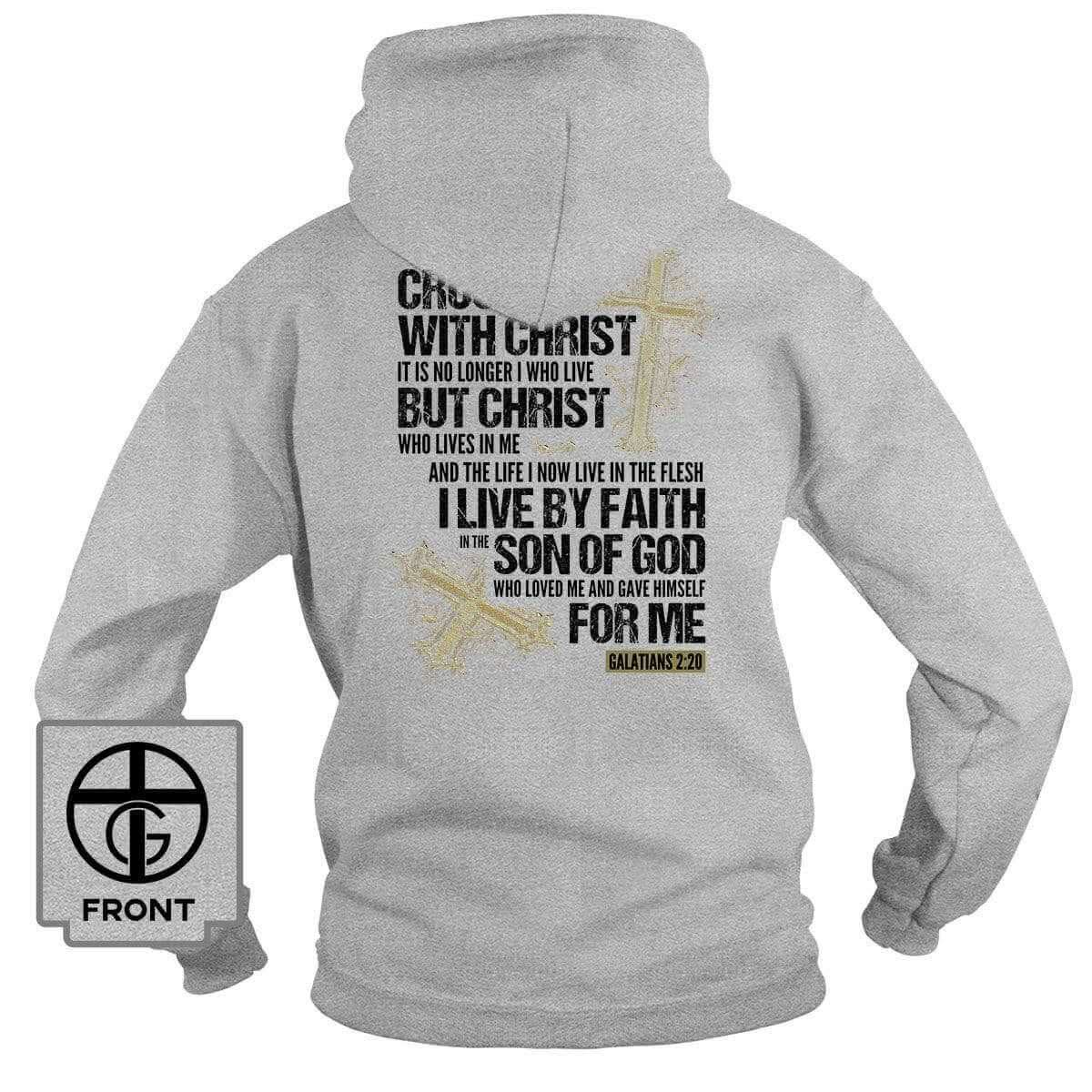 Our True God Apparel Hoodie / Grey / S Galatians 2 20 (Back Print)