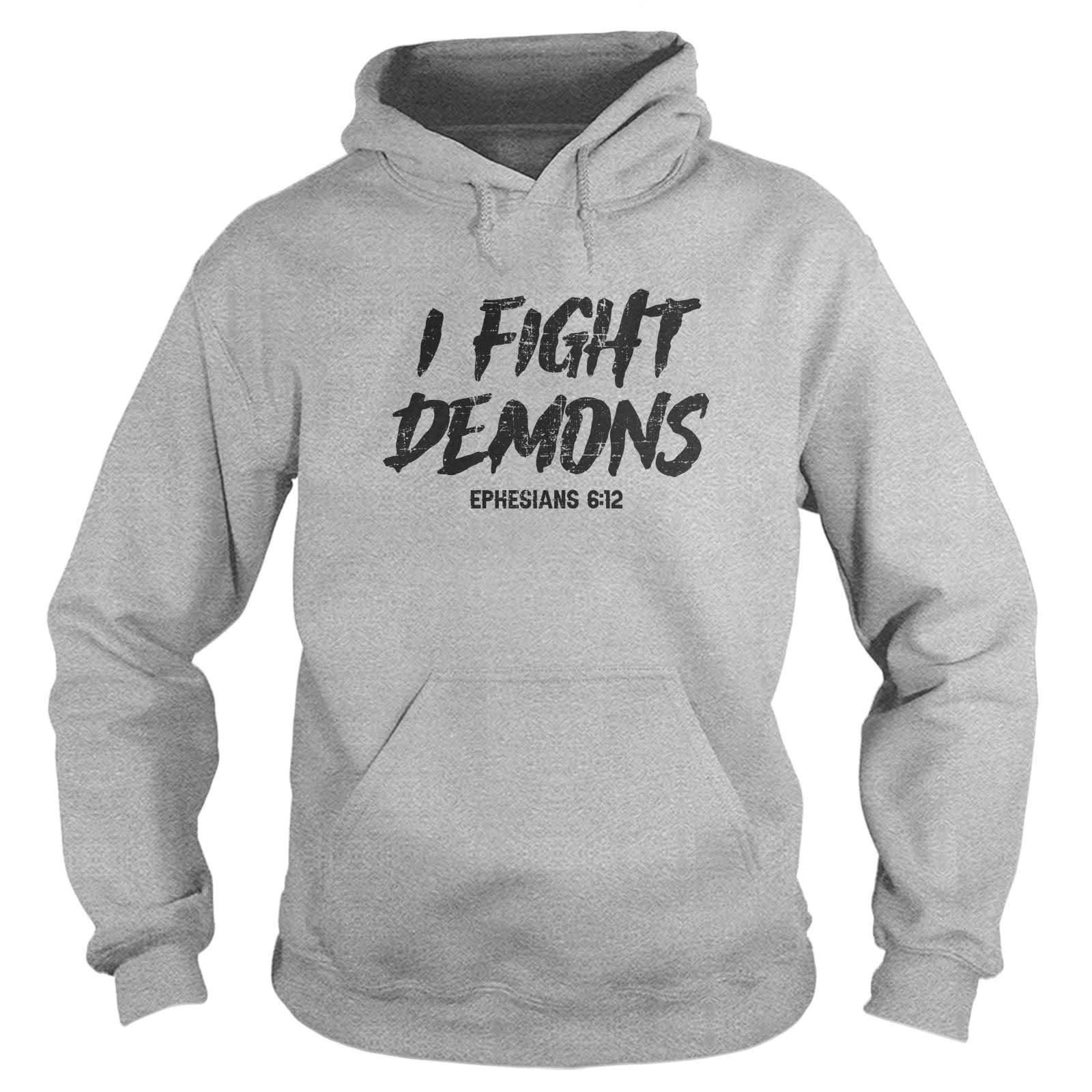 Our True God Apparel Hoodie / Grey / S I Fight Demons