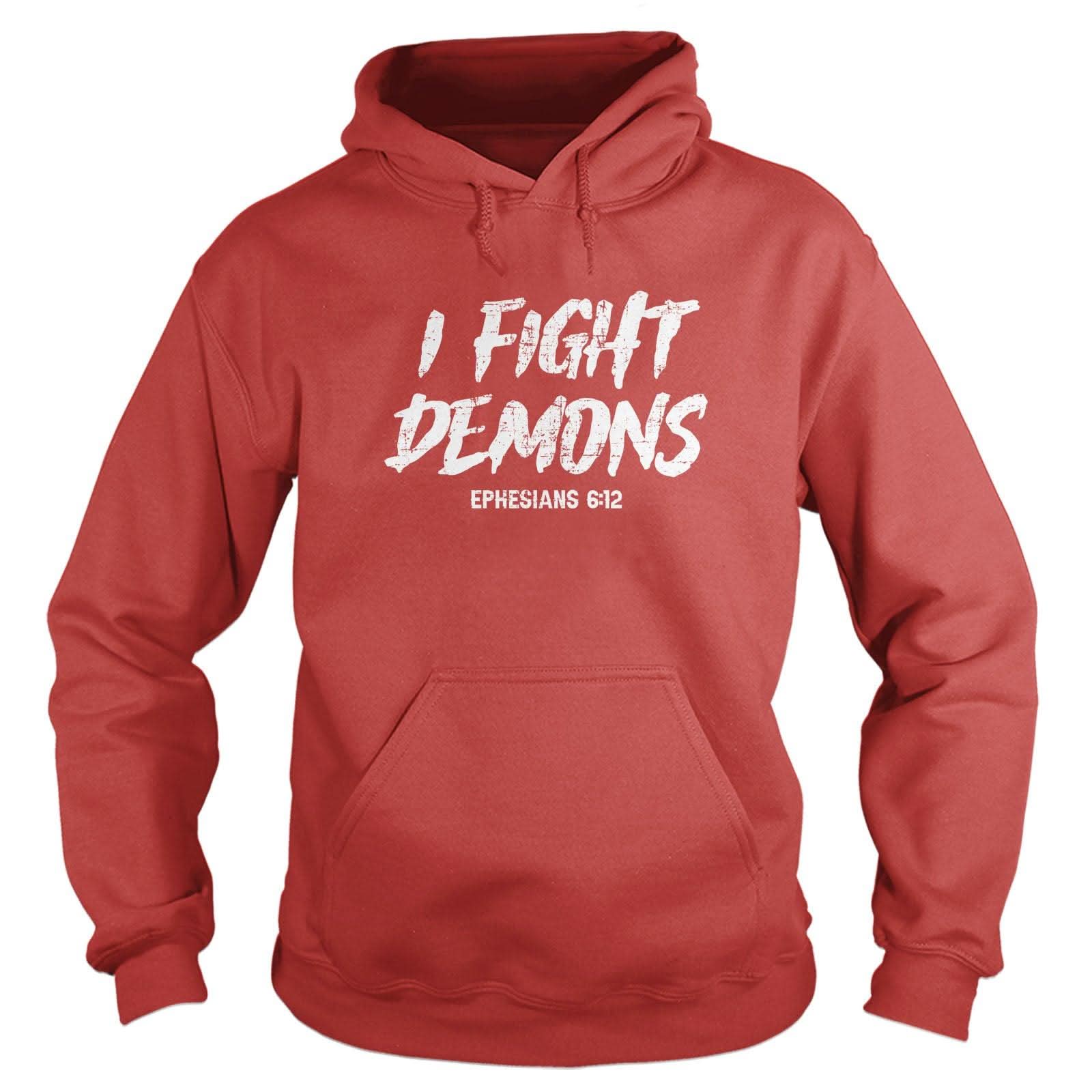 Our True God Apparel Hoodie / Red / S I Fight Demons