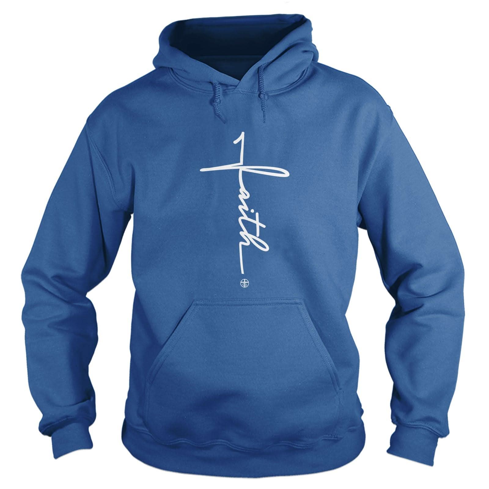 Our True God Apparel Hoodie / Royal Blue / S Faith Cross Long Sleeve