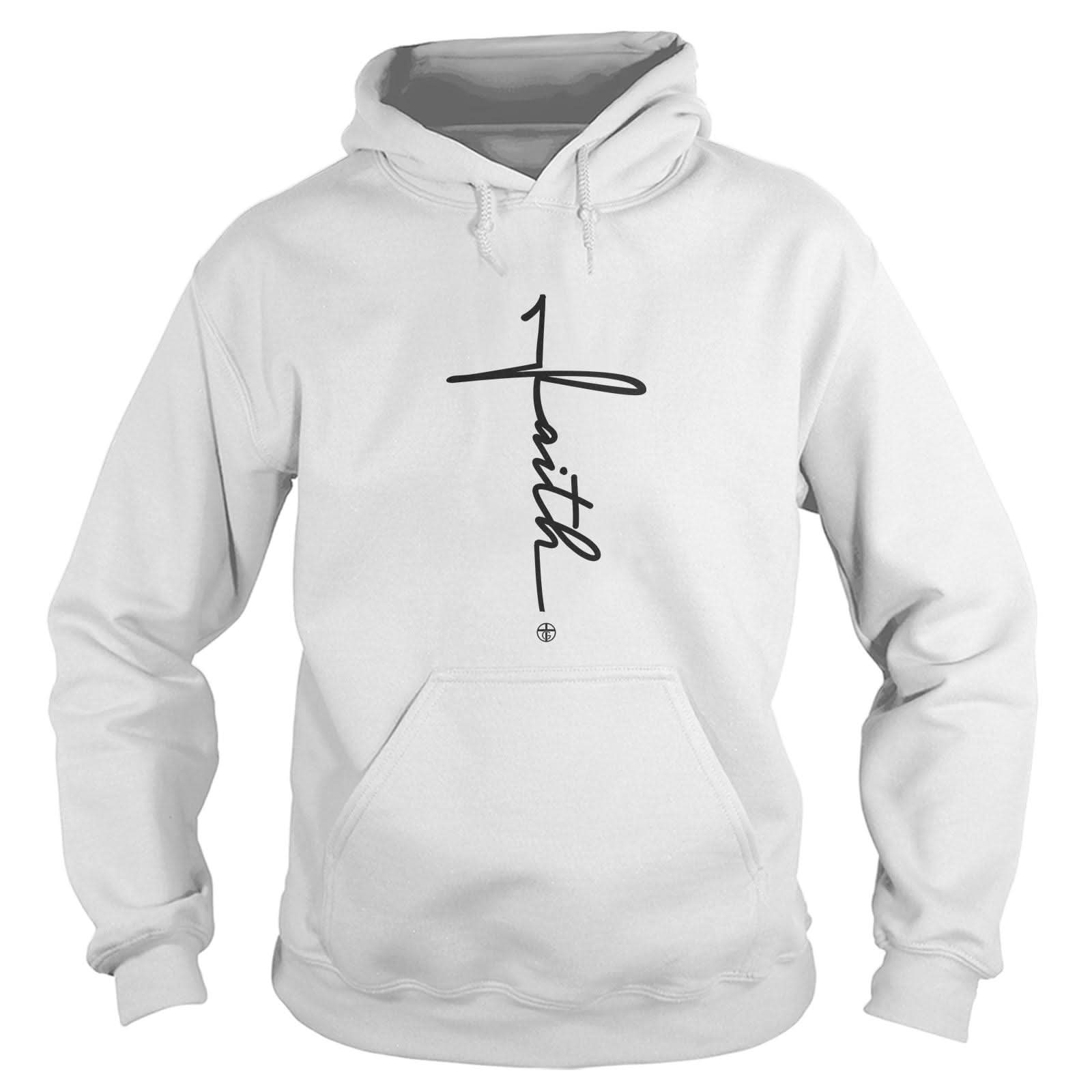 Our True God Apparel Hoodie / White / S Faith Cross Long Sleeve