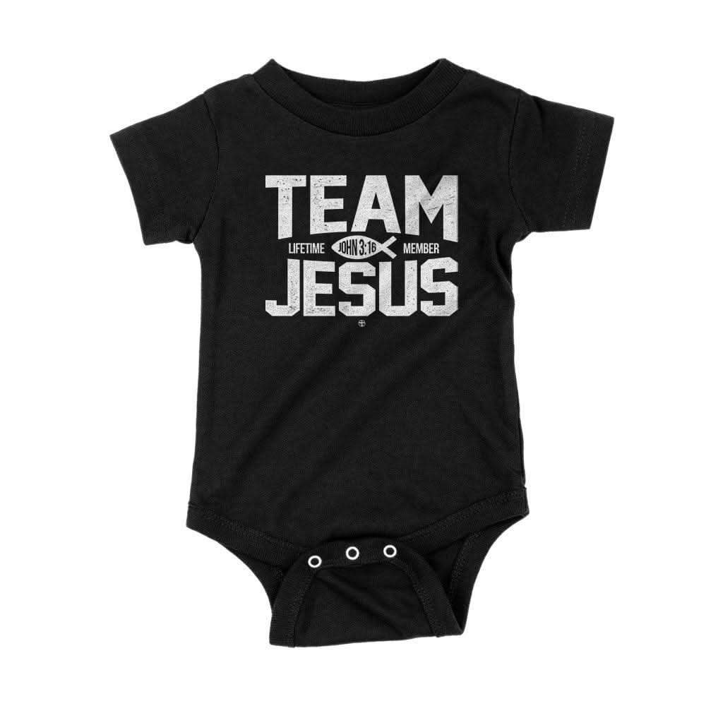Our True God Apparel Onesie / Black / NB Team Jesus Kids Shirts