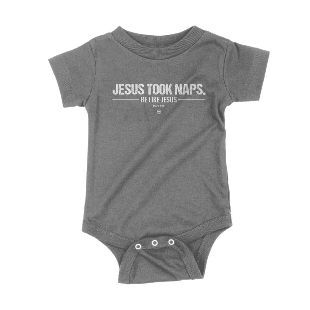 Our True God Apparel Onesie / Charcoal / NB Jesus Took Naps Kids Shirts