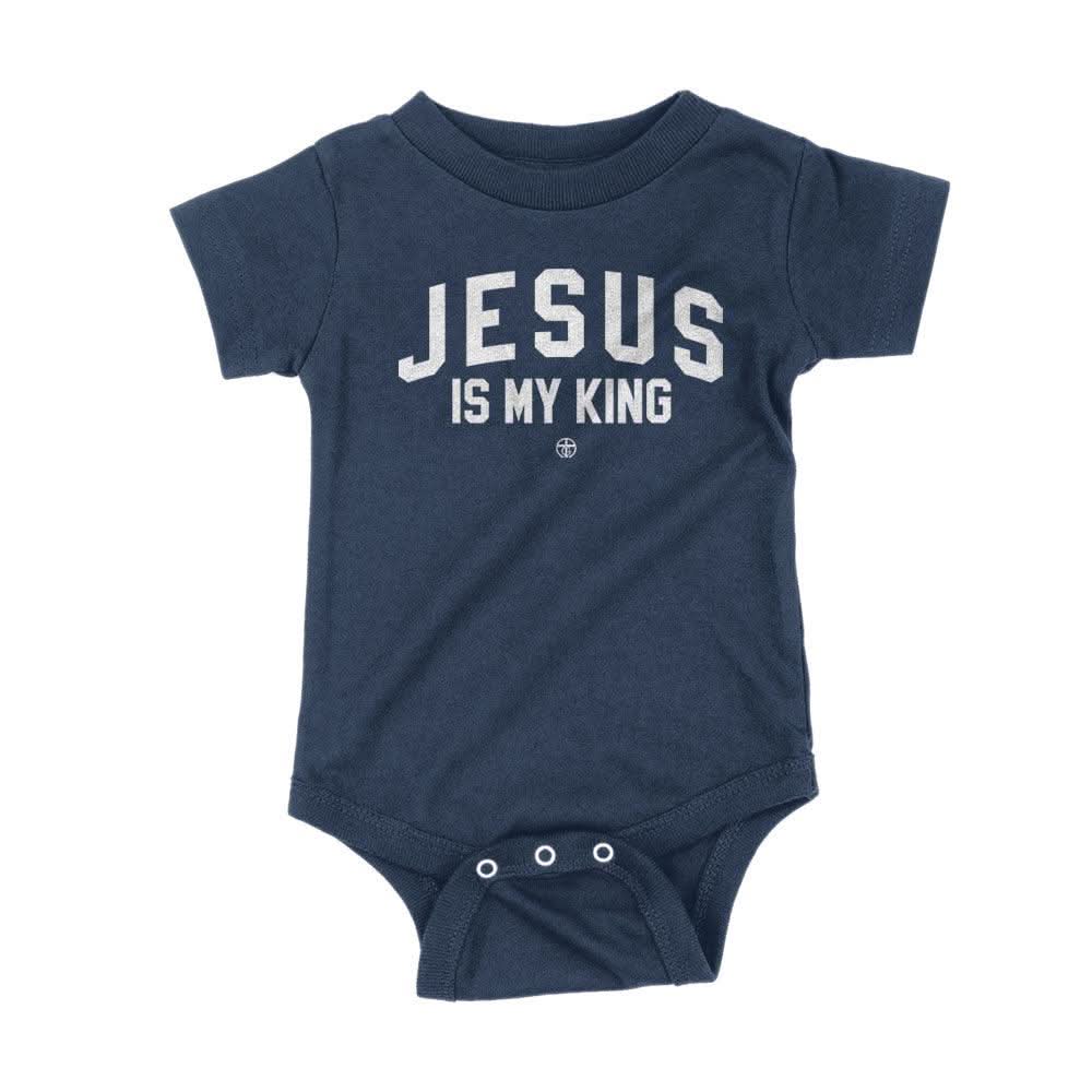 Our True God Apparel Onesie / Navy Blue / NB Jesus Is My King Kids Shirts