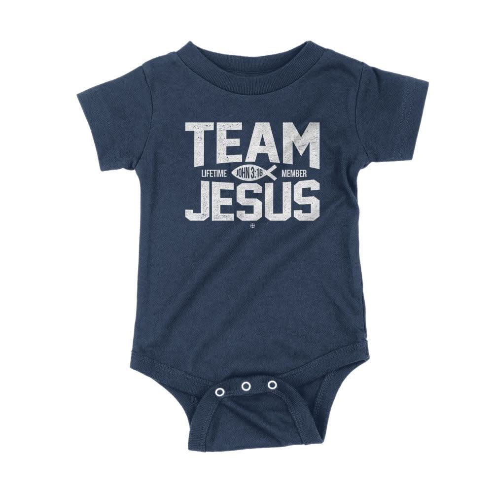 Our True God Apparel Onesie / Navy Blue / NB Team Jesus Kids Shirts
