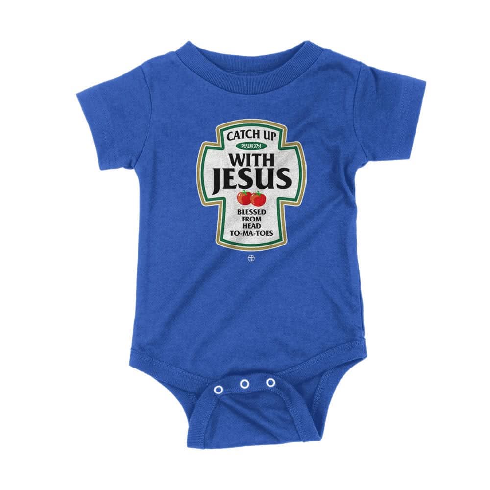 Our True God Apparel Onesie / Royal Blue / NB Catch Up With Jesus Kids Shirts