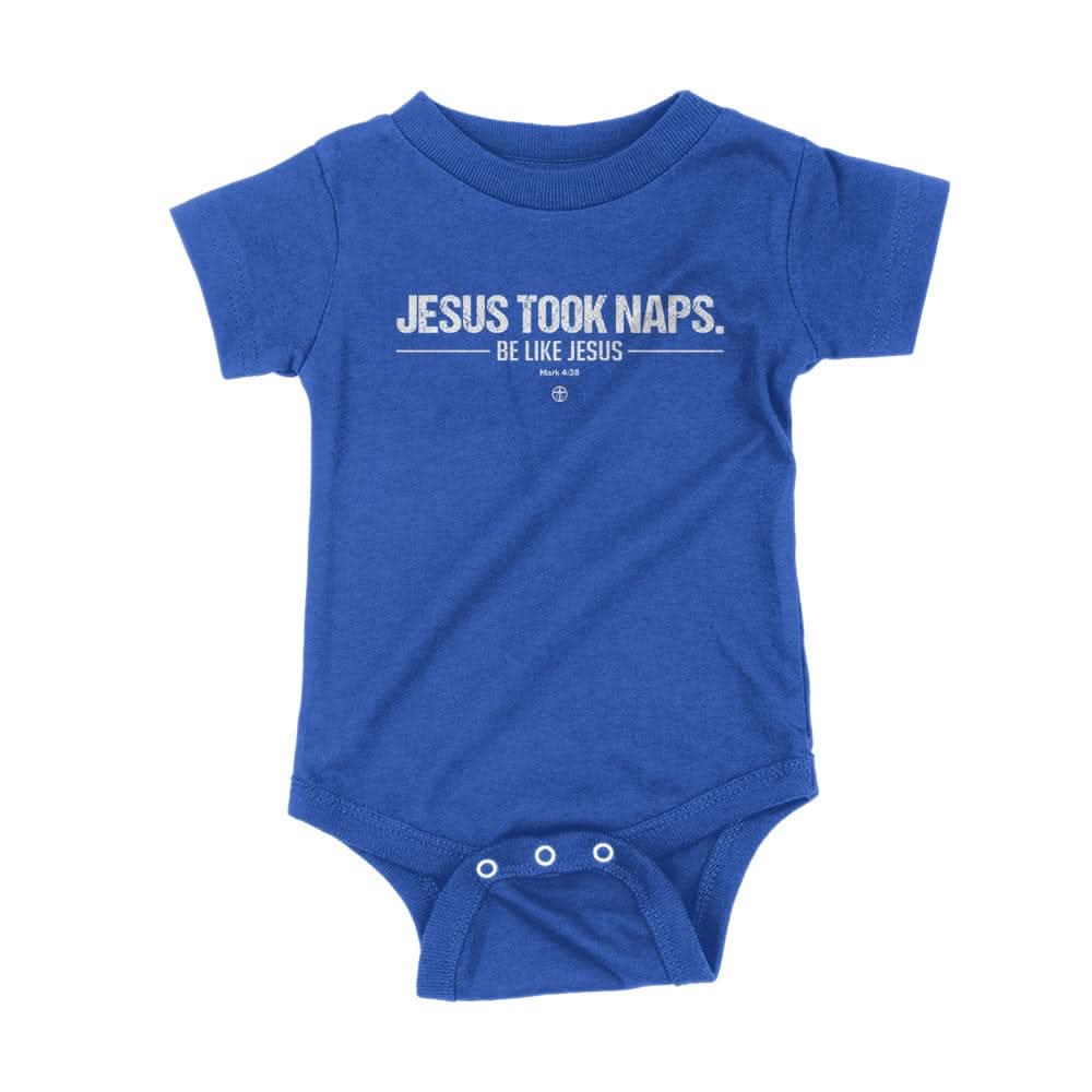 Our True God Apparel Onesie / Royal Blue / NB Jesus Took Naps Kids Shirts