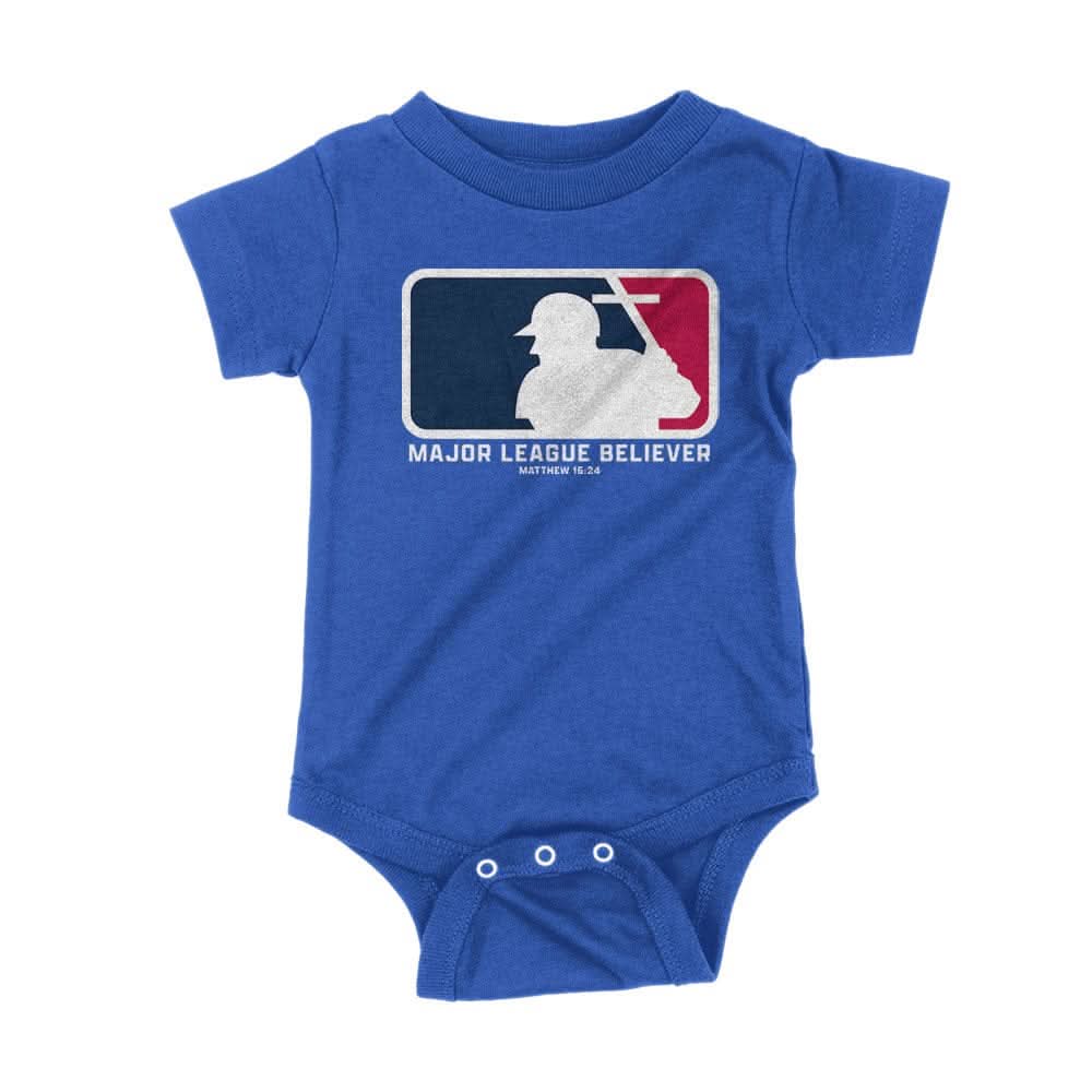 Our True God Apparel Onesie / Royal Blue / NB Major League Believer Kids Shirt