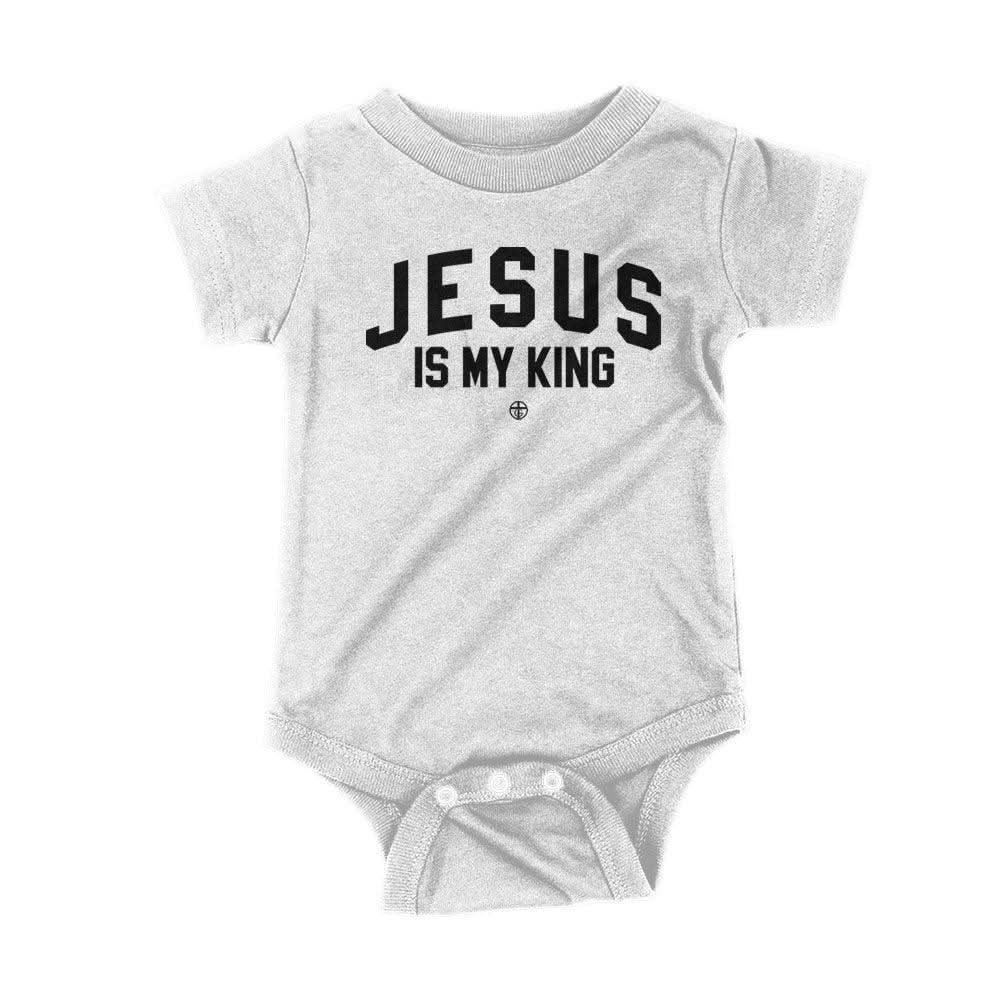 Our True God Apparel Onesie / White / NB Jesus Is My King Kids Shirts
