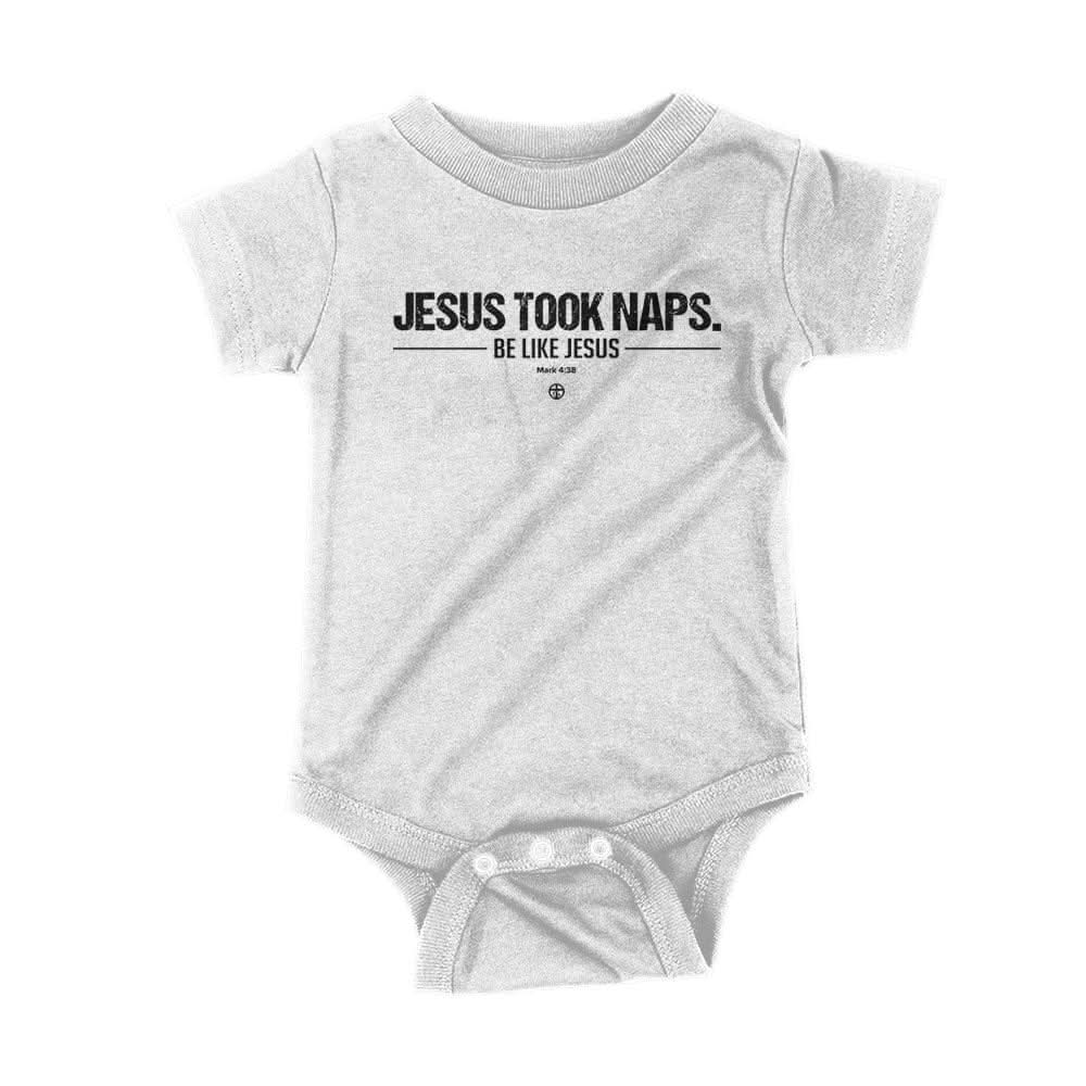 Our True God Apparel Onesie / White / NB Jesus Took Naps Kids Shirts