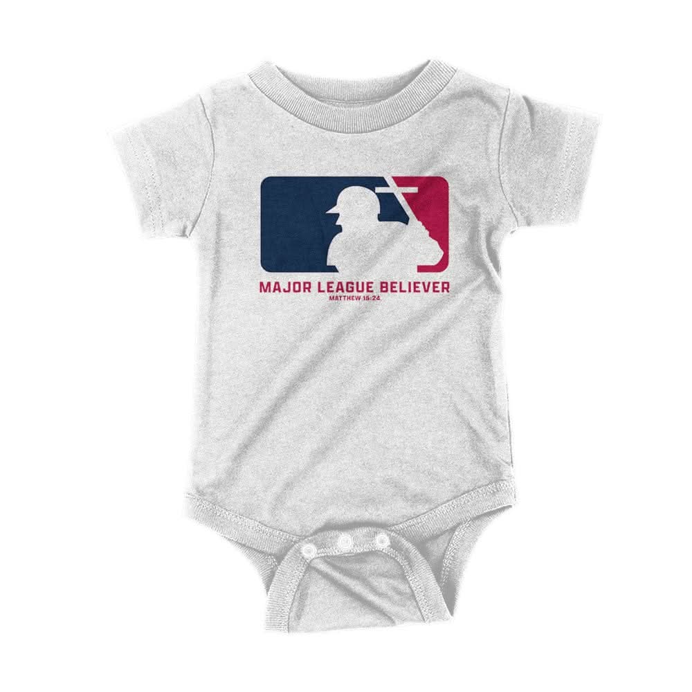 Our True God Apparel Onesie / White / NB Major League Believer Kids Shirt