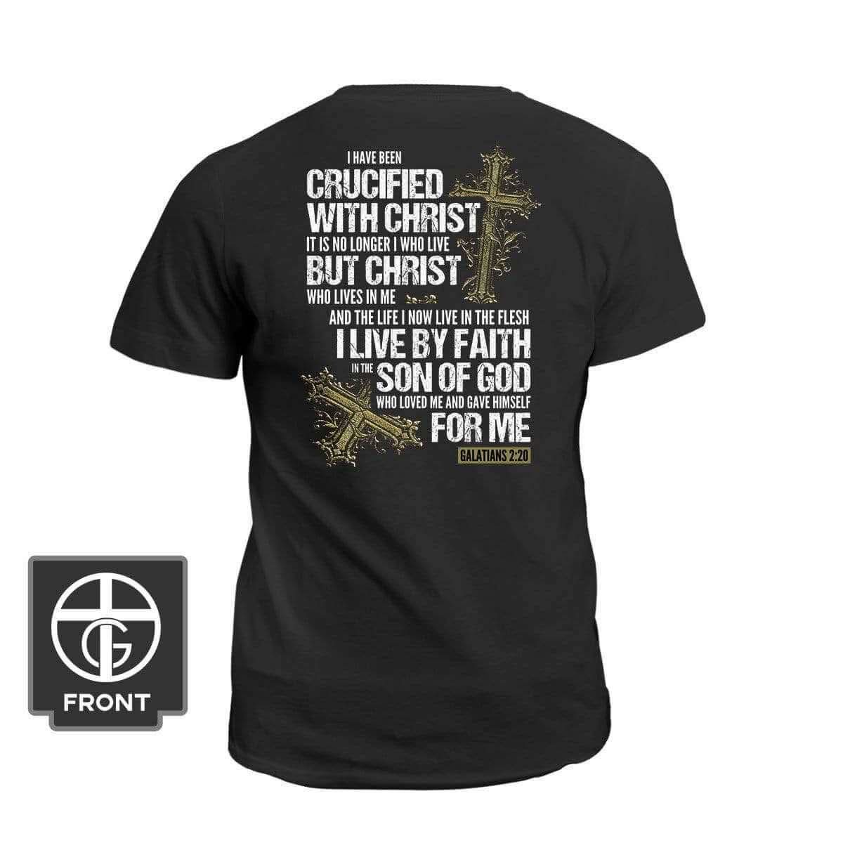 Our True God Apparel T-Shirt / Black / S Galatians 2 20 (Back Print)
