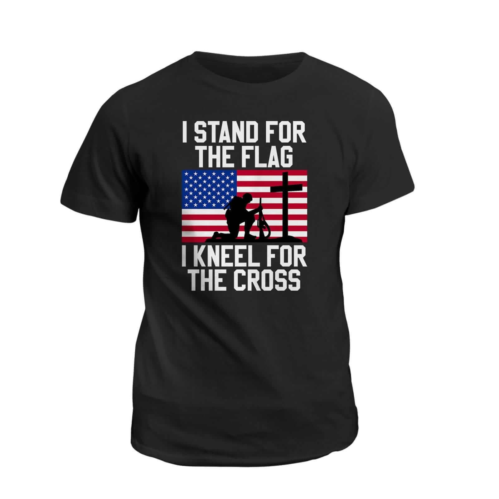 Our True God Apparel T-Shirt / Black / S I Stand for the Flag T-Shirt