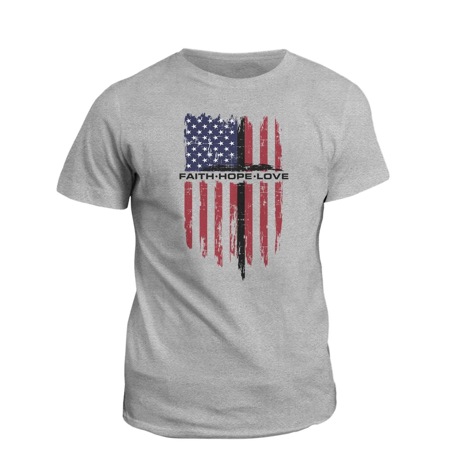 Our True God Apparel T-Shirt / Grey / S Faith, Hope, Love