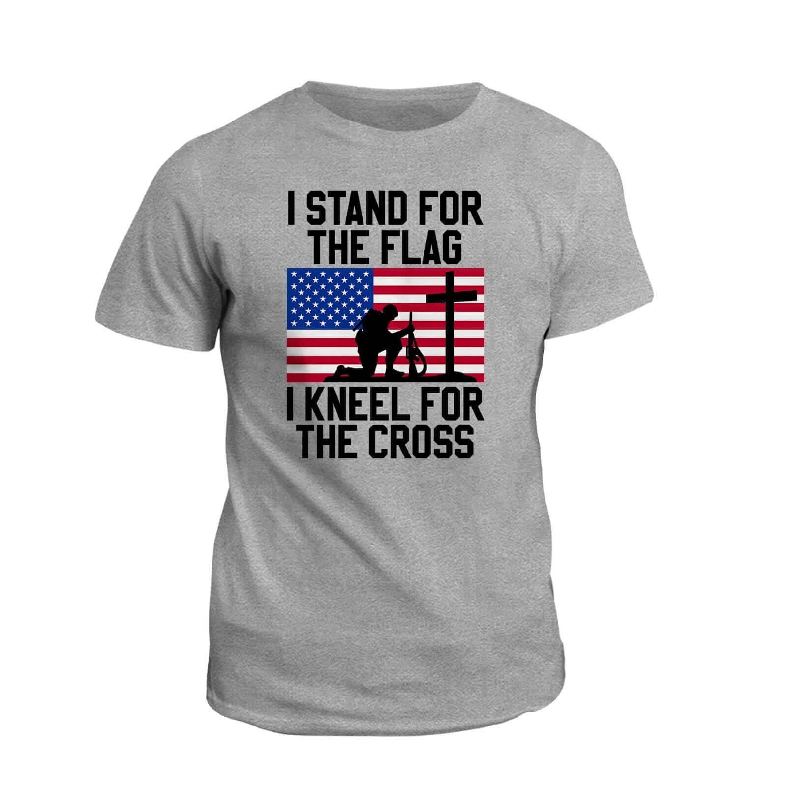 Our True God Apparel T-Shirt / Grey / S I Stand for the Flag T-Shirt