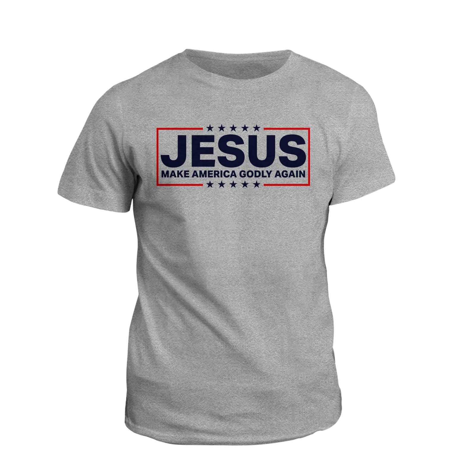 Our True God Apparel T-Shirt / Grey / S Jesus Make America Godly Again T-Shirt