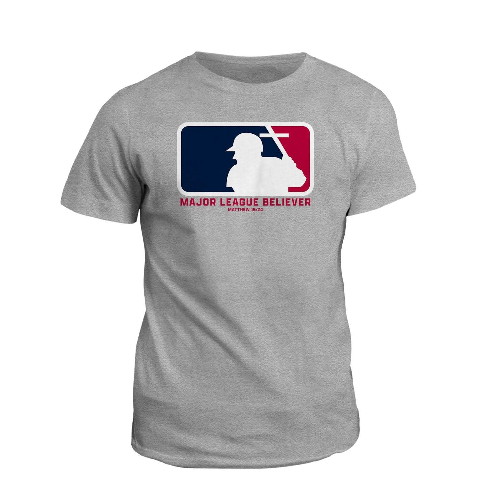 Our True God Apparel T-Shirt / Grey / S Major League Believer T-Shirt