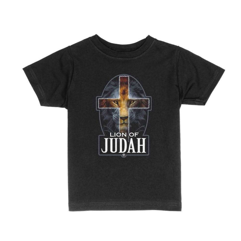 Our True God Apparel Toddler / Black / 2T Lion Of Judah Cross Kids Shirts
