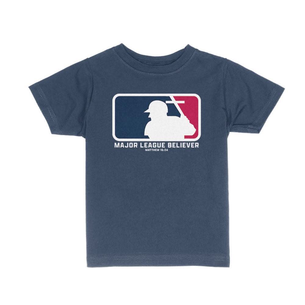 Our True God Apparel Toddler / Navy Blue / 2T Major League Believer Kids Shirt