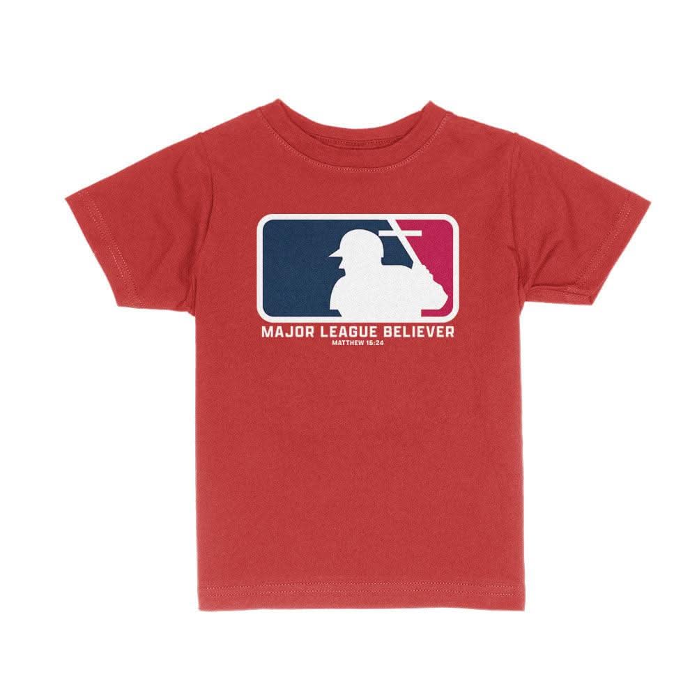 Our True God Apparel Toddler / Red / 2T Major League Believer Kids Shirt