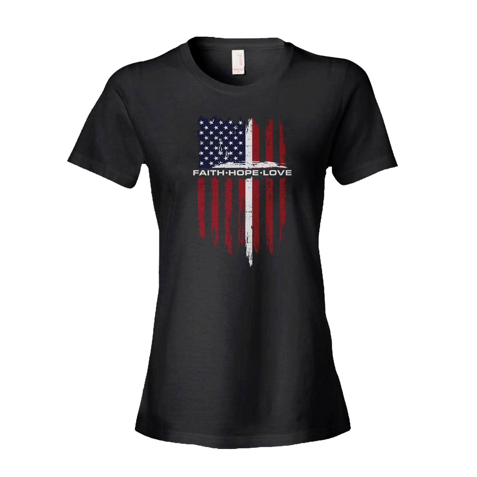 Our True God Apparel Women's Shirt / Black / S Faith, Hope, Love