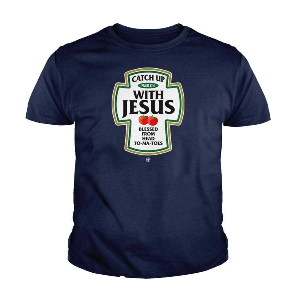 Our True God Apparel Youth / Navy Blue / XS Catch Up With Jesus Kids Shirts