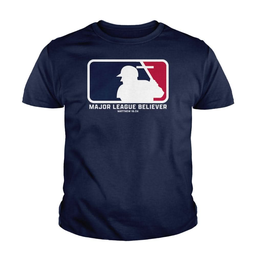 Our True God Apparel Youth / Navy Blue / XS Major League Believer Kids Shirt
