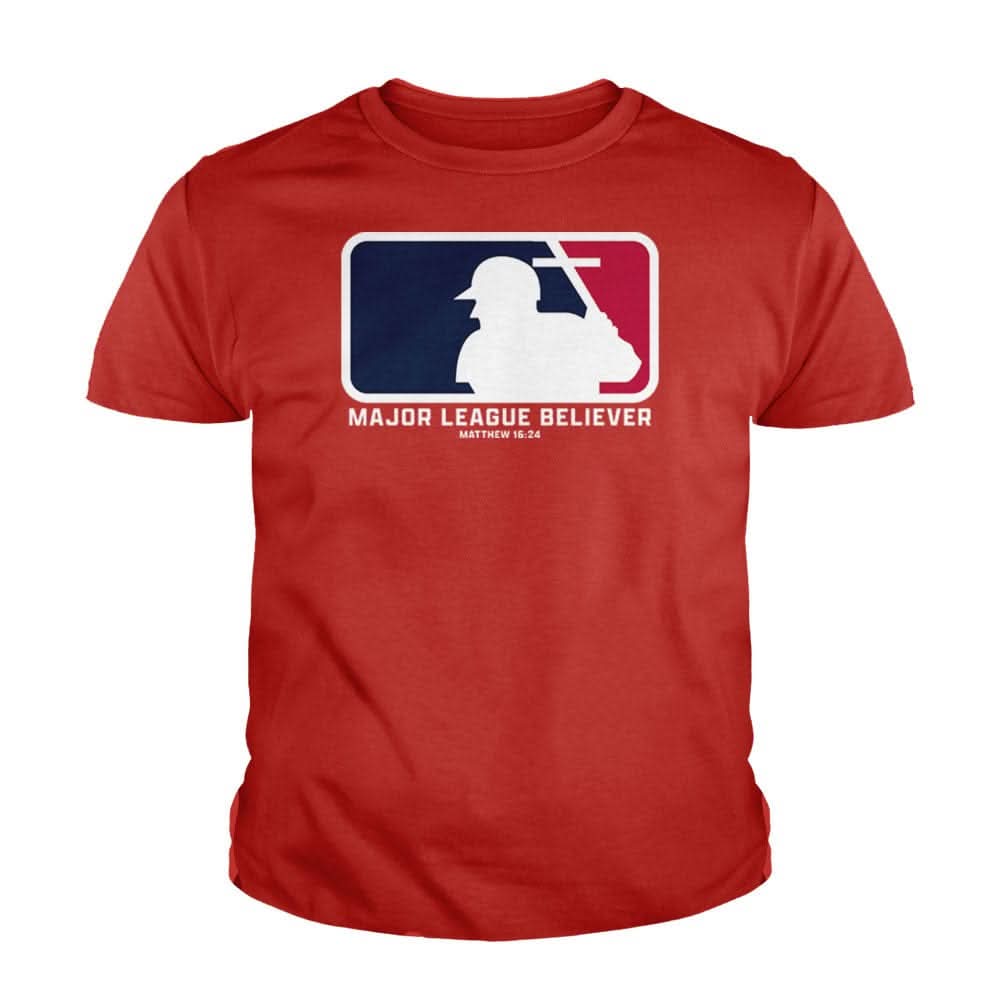 Our True God Apparel Youth / Red / XS Major League Believer Kids Shirt