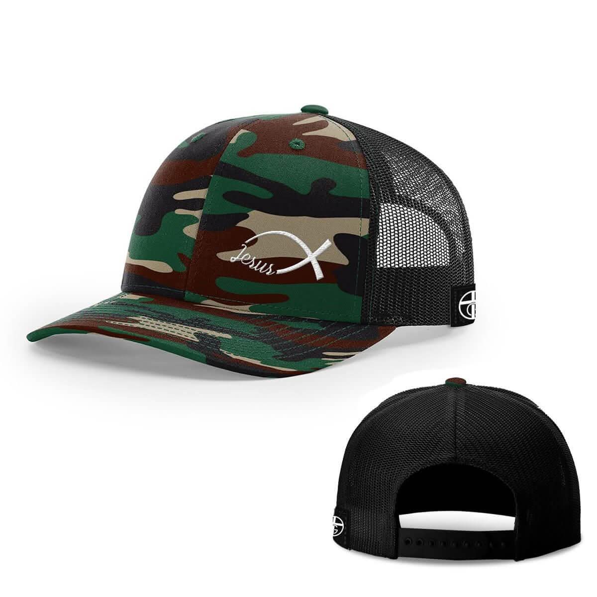 Our True God Hat Jesus Fish Lower Left Hats