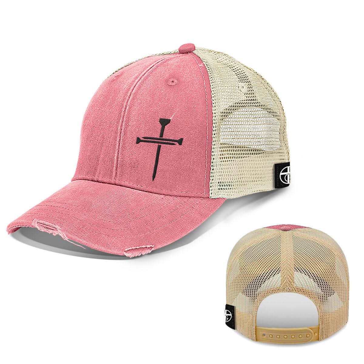 Our True God Hat Nail Cross Lower Left Trucker Hats