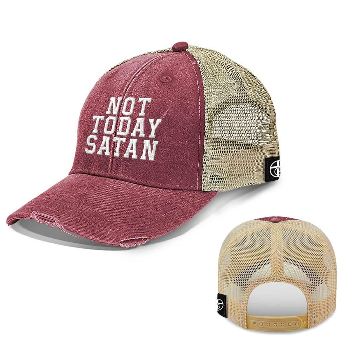 Our True God Hat Not Today Satan Trucker Hats