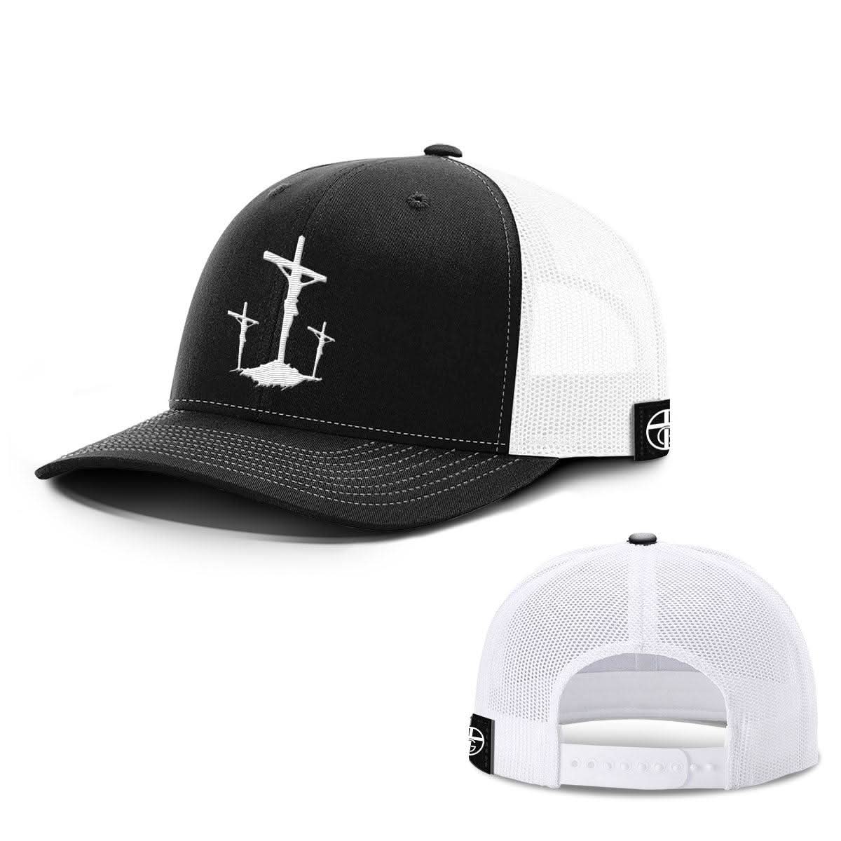 Our True God Hat Snapback / Black and White / One Size Three Crosses Hats