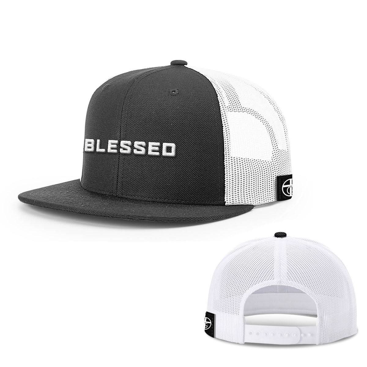Our True God Hat Snapback Flatbill / Black and White / One Size Blessed Hats