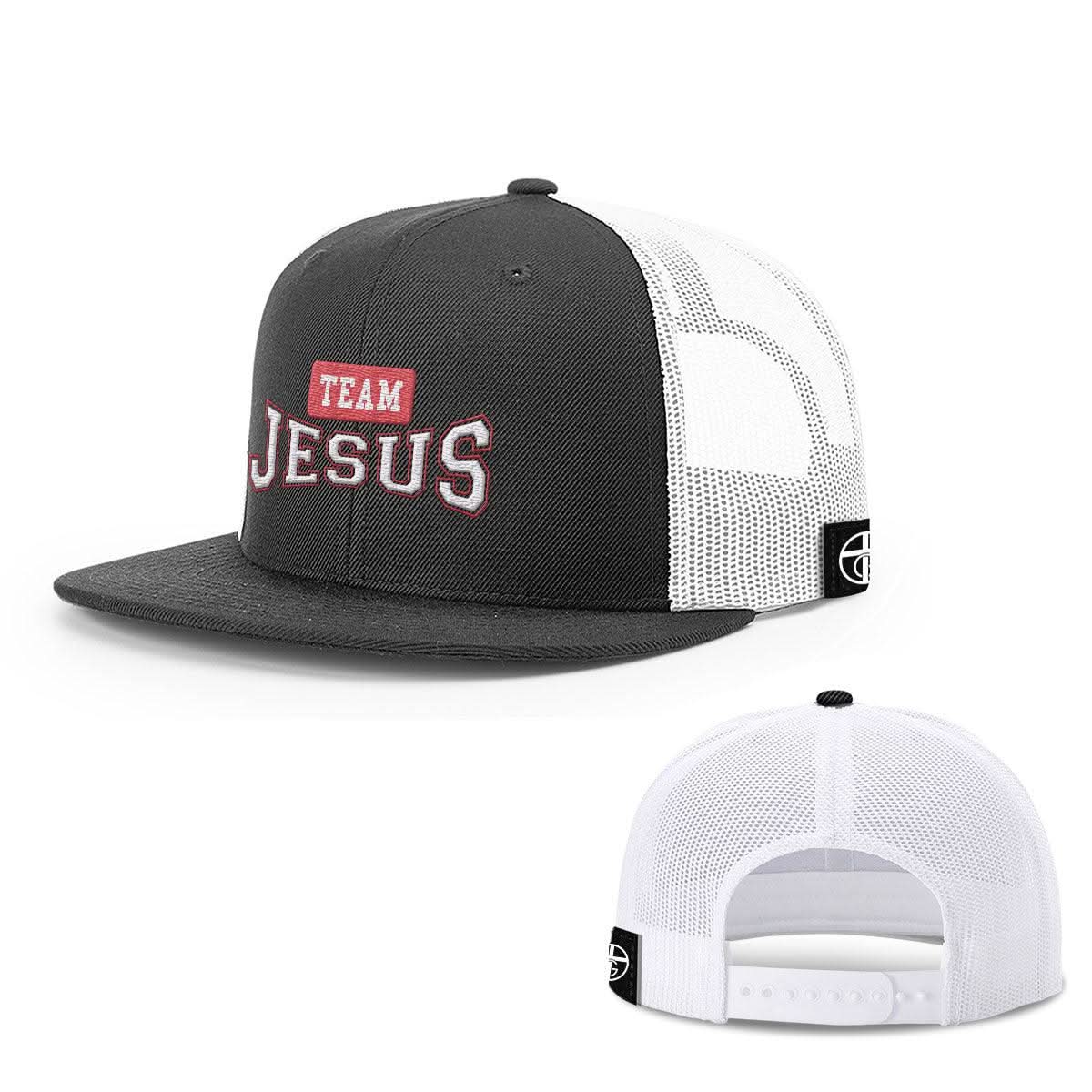 Our True God Hat Snapback Flatbill / Black and White / One Size Team Jesus Hats
