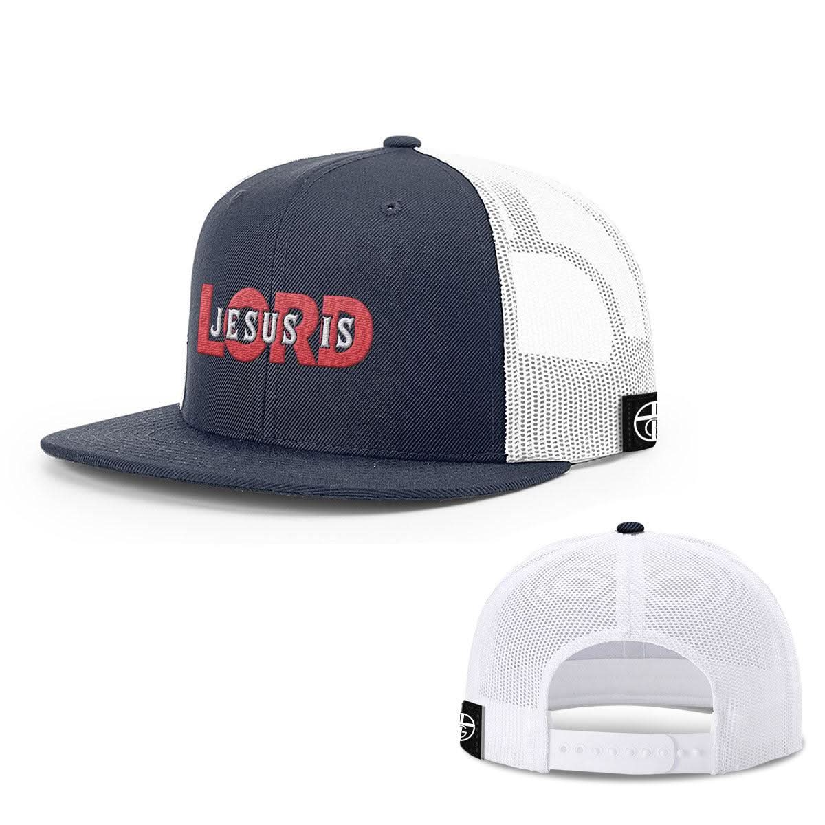 Our True God Hat Snapback Flatbill / Navy and White / One Size Jesus Is Lord Hats