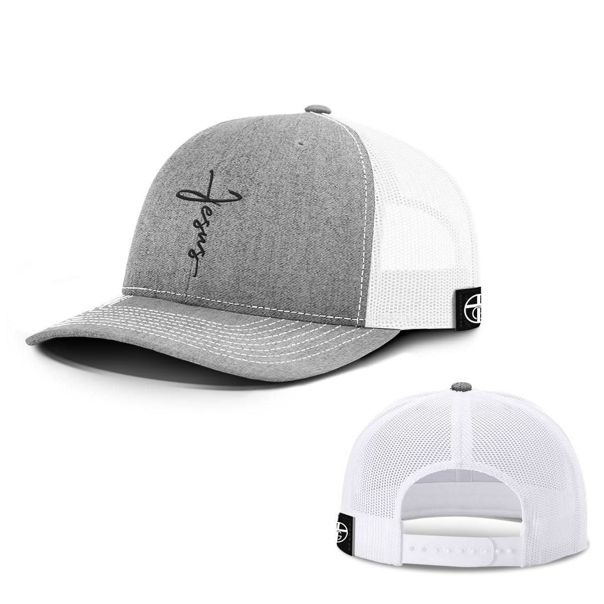 Our True God Hat Snapback / Heather and White / One Size Jesus Cross Center Hats