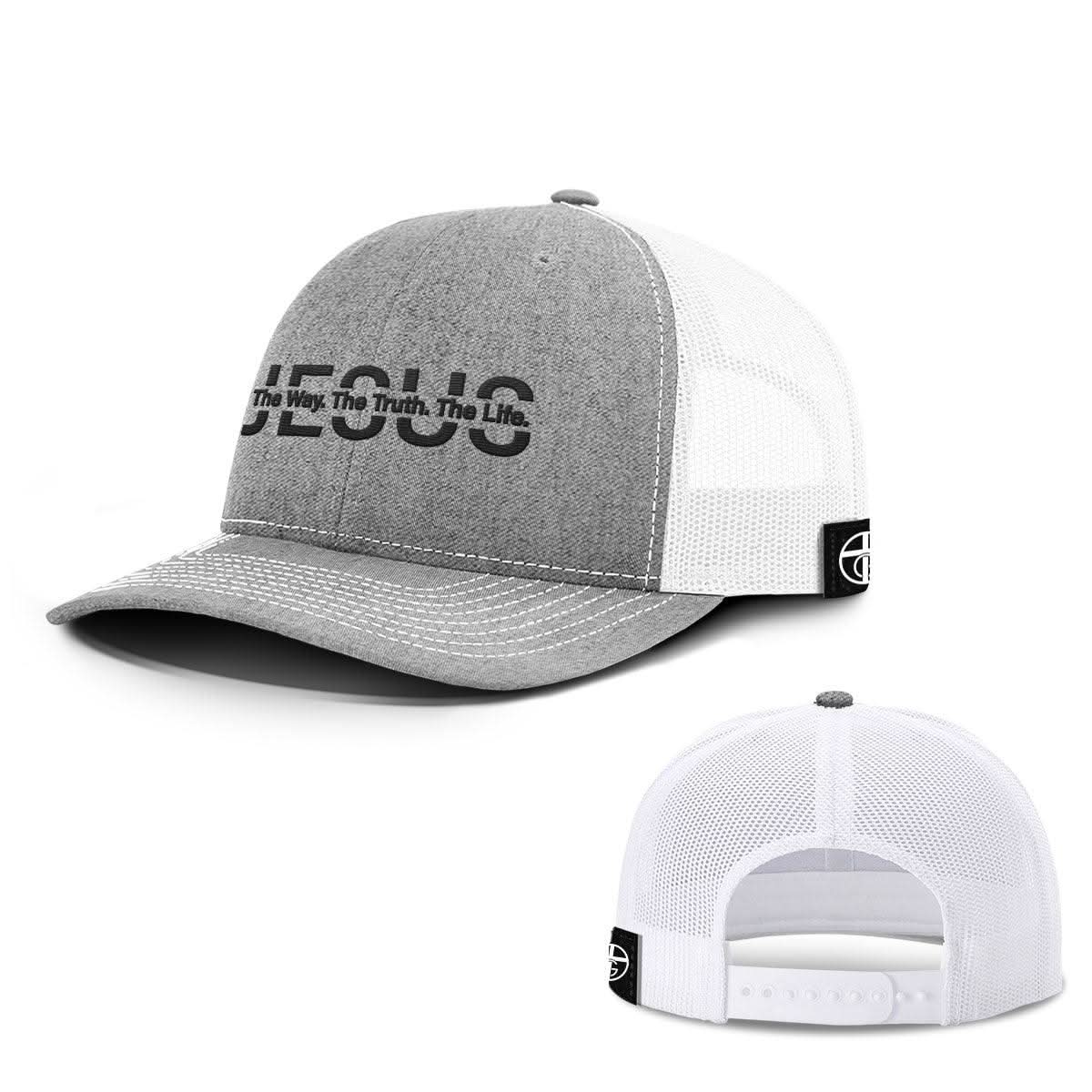 Our True God Hat Snapback / Heather and White / One Size Jesus The Way. The Truth. The Life. Hats