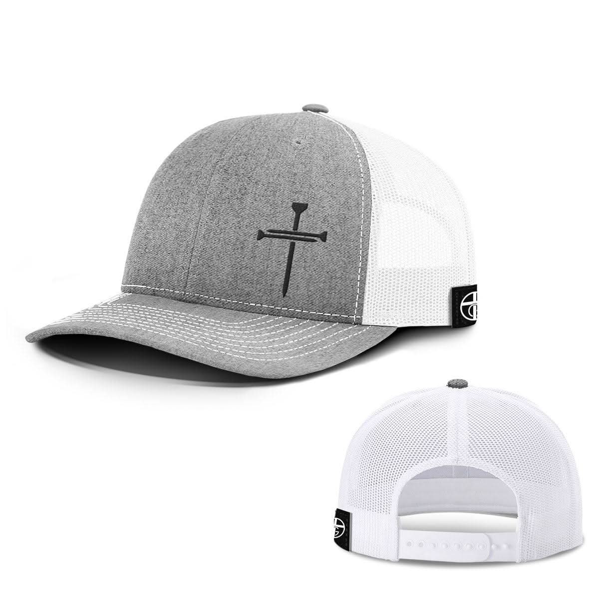 Our True God Hat Snapback / Heather and White / One Size Nail Cross Lower Left Hats