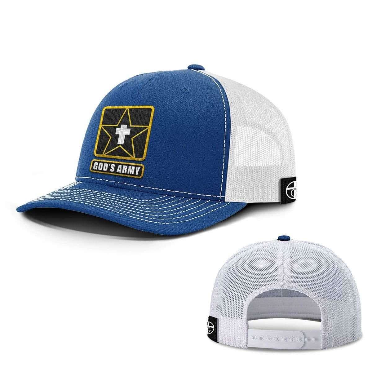 Our True God Hat Snapback / Royal Blue and White / One Size God's Army Hats